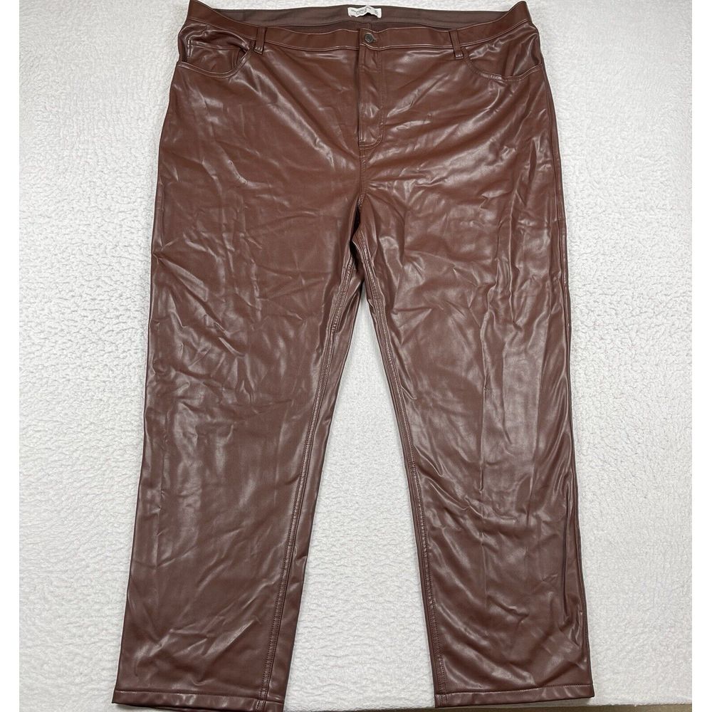 Abercrombie & Fitch Pants Womens 37/24 The 90s Straight Ultra High Faux Leather‎